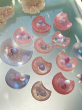 Load image into Gallery viewer, Blue Chalcedony small moon set