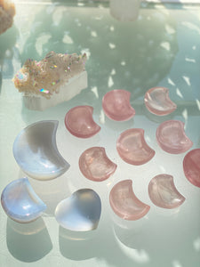 Blue Chalcedony small moon set