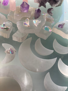 Flat Selenite Charging Moon