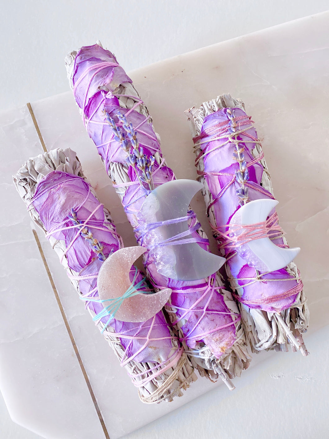 Crescent moon white sage bundle