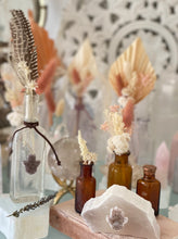 Load image into Gallery viewer, Antique Apothecary Bottle with amethyst Hamsa