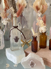 Load image into Gallery viewer, Antique Apothecary Bottle with amethyst Hamsa