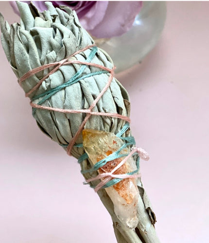 Citrine torch white sage bundle