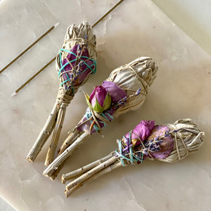 Torch white sage Rose Petal bundle