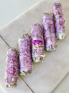 Rose Petal white Sage Bundle