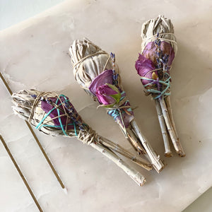 Torch white sage Rose Petal bundle