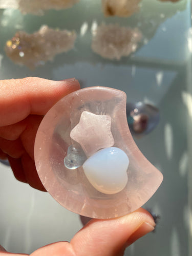 Mini Rose Quartz Luna Set