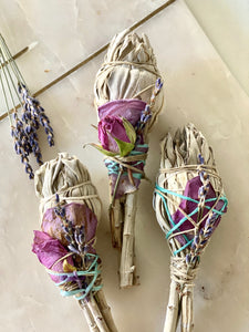 Torch white sage Rose Petal bundle