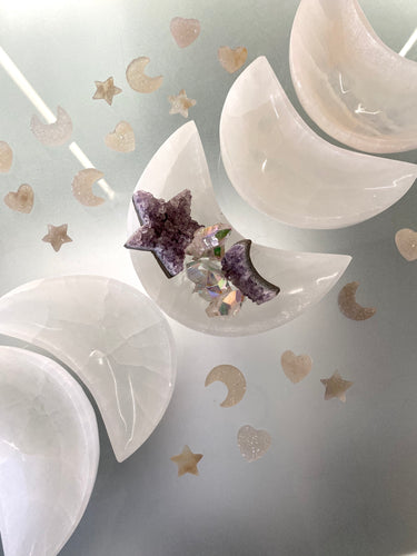 Selenite moon dish